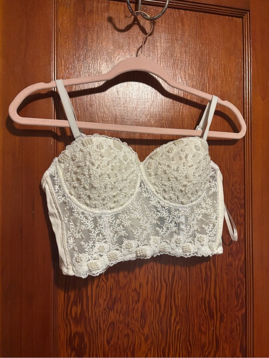 Windsor Other - WINDSOR White Lace and Pearl Beaded Bustier Bralette Size Medium